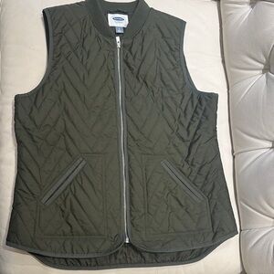 Old Navy Women's Quilted Vest - Dark Green